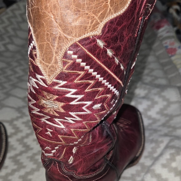 Roper Tan Leather Cowboy Boots - Picture 6 of 10